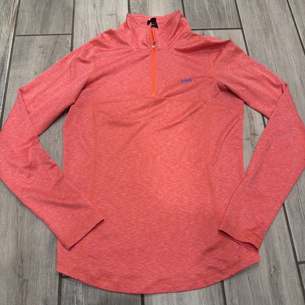 Helly Hansen Top Womens Large Pink Running X Cool 1/4 Zip Gorpcore Long Sleeve M - Picture 1 of 5